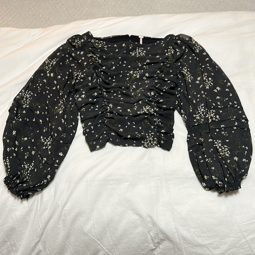 Free people open back blouse